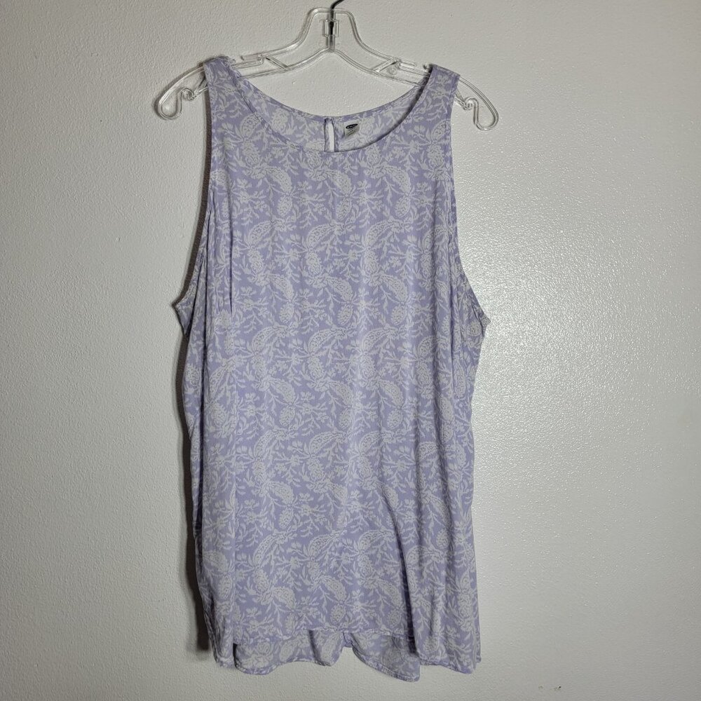 Old Navy Purple Tank‎ Top Plus Size 3X Lightweight Rayon Sleeveless Pullover
